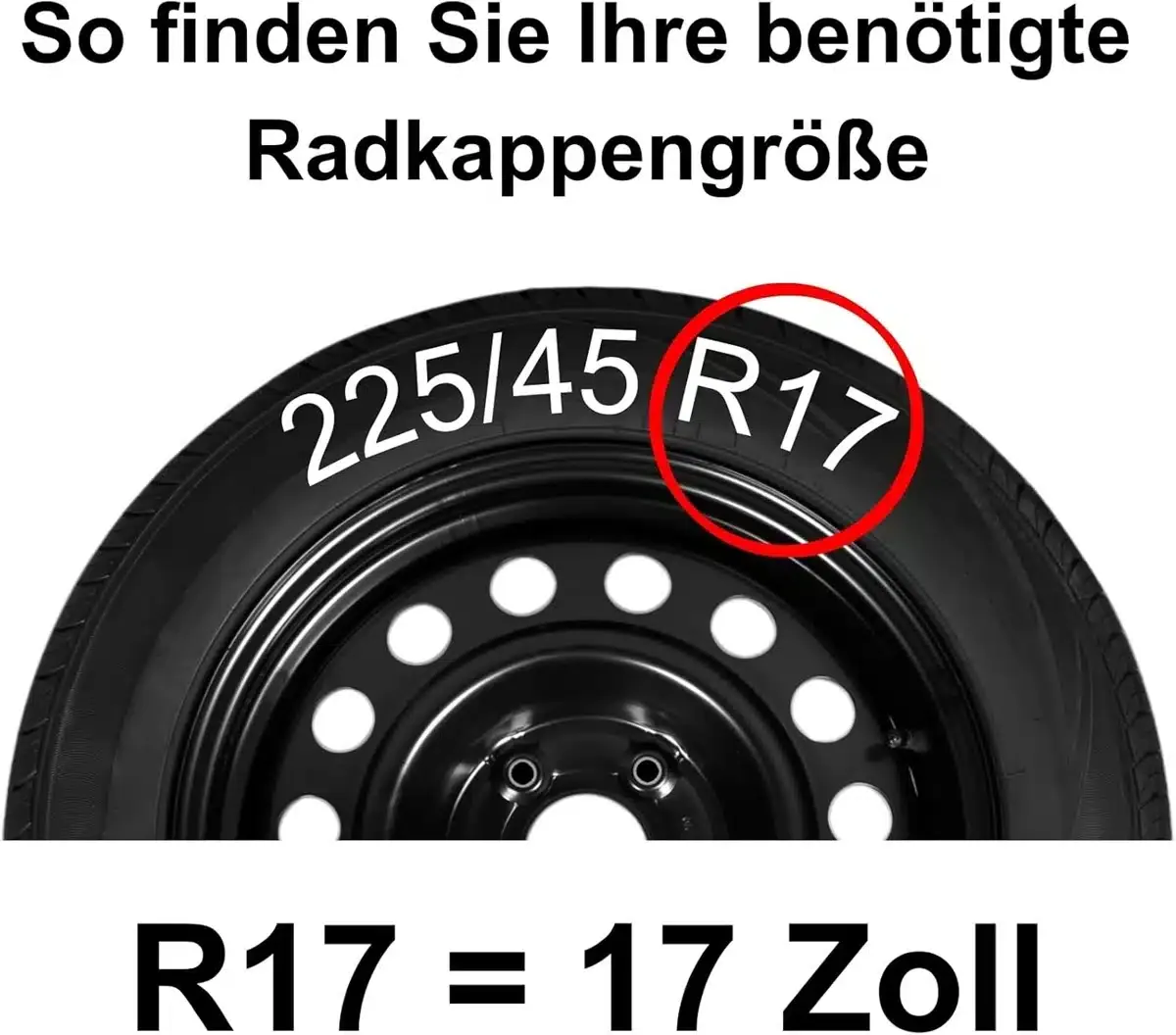 17 Zoll Premium Radkappen kompatibel mit VW T5 T6 T6.1 Stahlfelgen in Schwarz-Silber-Matt 4er-Satz Radzierblenden – Bild 5